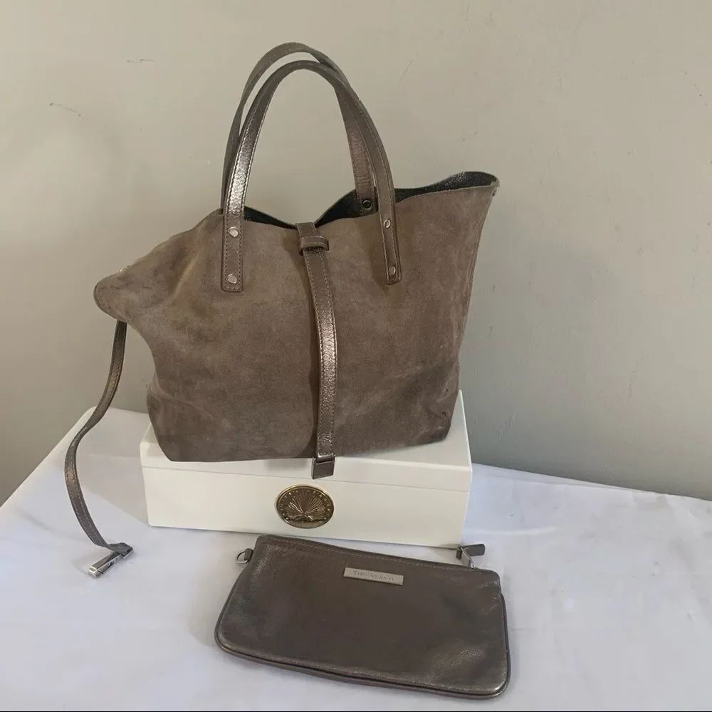 Tiffany & Co. Reversible Pewter Suede/Leather - Picture 5 of 12